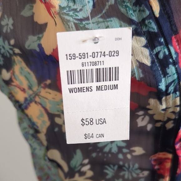 Abercrombie And Fitch Mixed Floral Panel Midi Dress in Teal and Navy - Picture 3 of 9